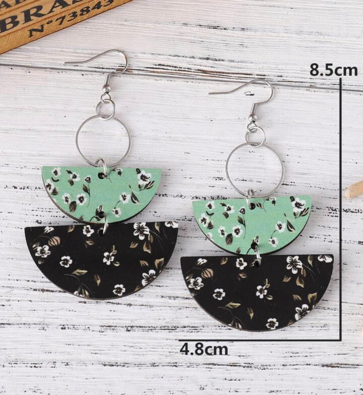 Flower Pattern Semicircle Drop Earrings