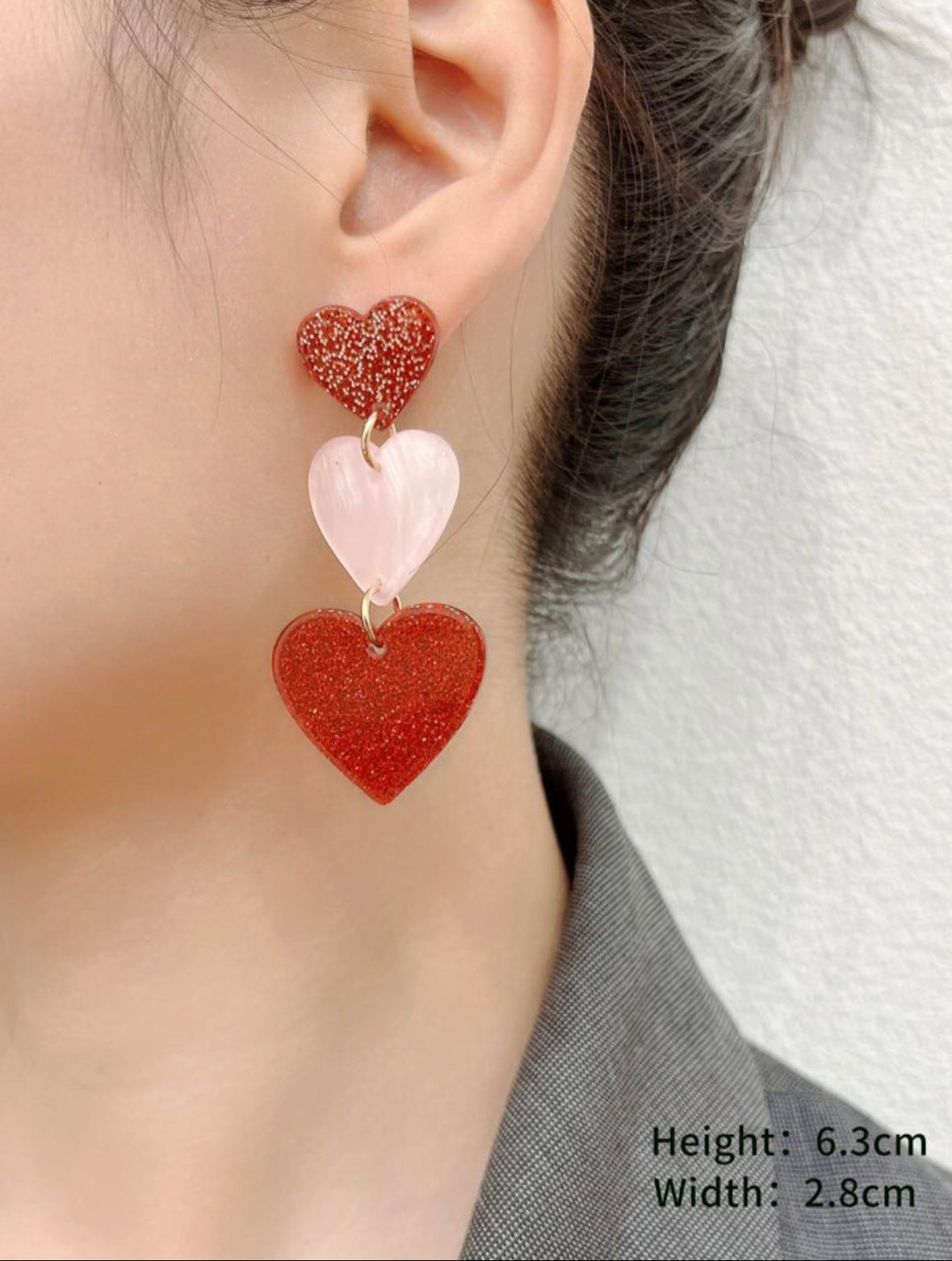 Heart drop earrings