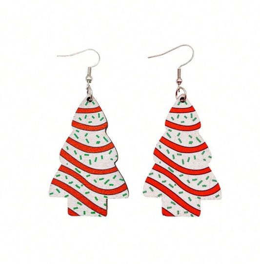 Christmas Tree cake earrings