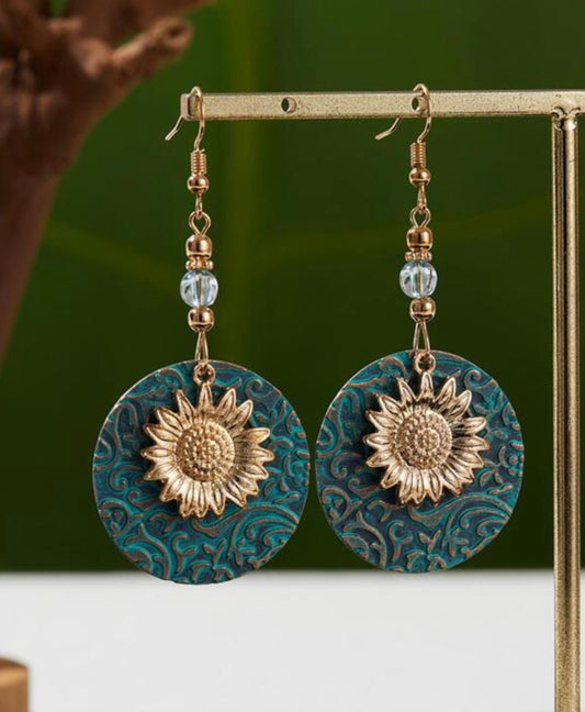 Bohemian Sunflower Dangle Earrings