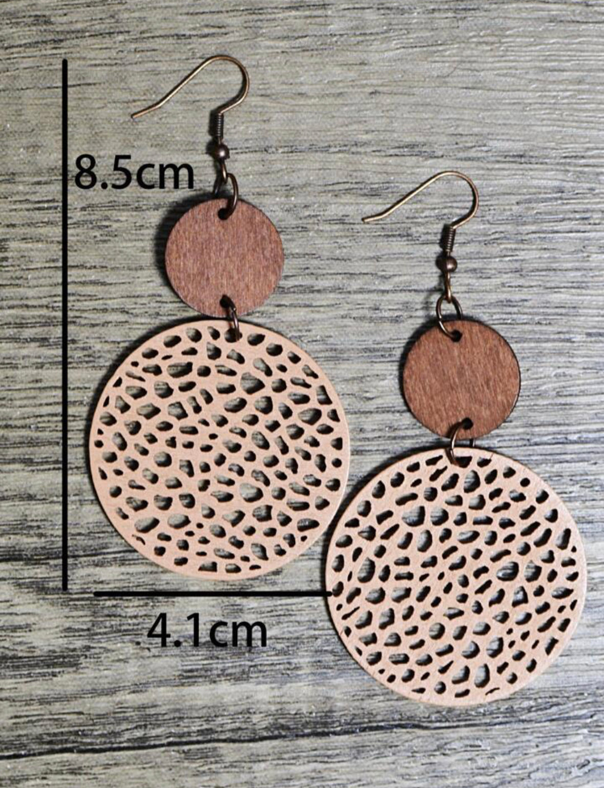 Wooden Hollow Out Drop Earrings