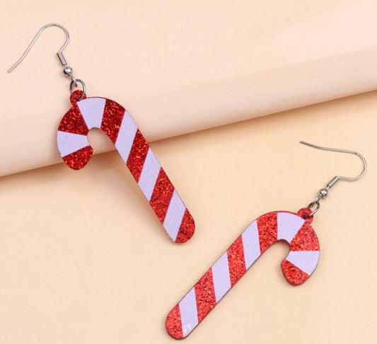 Christmas candy cane earrings