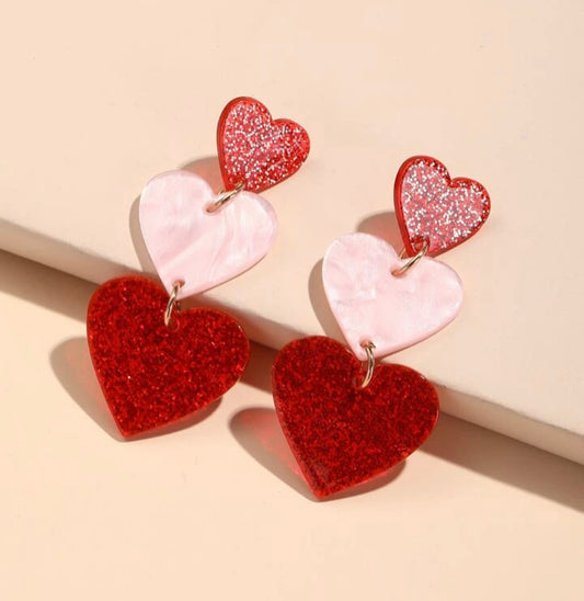 Heart drop earrings